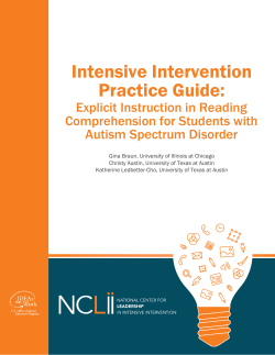 Explicit Instruction in Reading Comprehension for Students