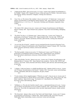 Plays Licensed in 1856 - Royal Holloway, University of London