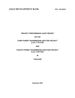 PPAR: Thailand: Third Power Transmission (Sector) Project and