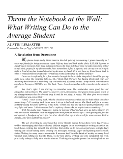 Throw the Notebook at the Wall: What Writing