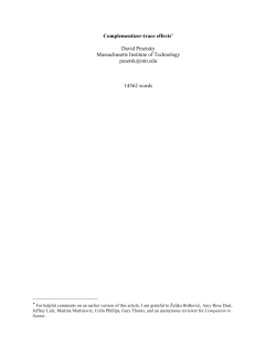 Complementizer-trace effects - LingBuzz