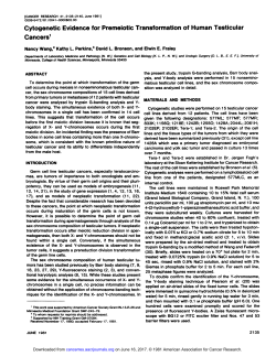 Cytogenetic Evidence for Premeiotic