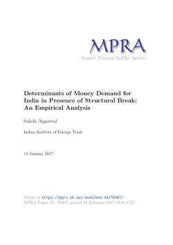 Determinants of Money Demand for India in Presence of Structural
