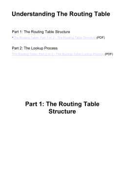Understanding The Routing Table Part 1: The Routing Table Structure