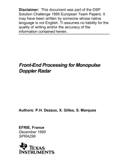 Front-End Processing for Monopulse Doppler Radar