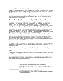 AP US History Chapter 3 Study Guide: Settling the Northern
