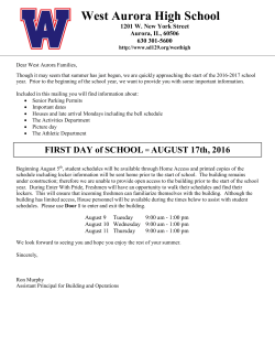 West Aurora High School - West Aurora School District 129