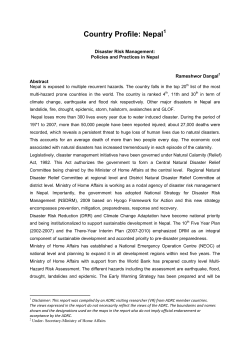 Country Profile: Nepal - Asian Disaster Reduction Center