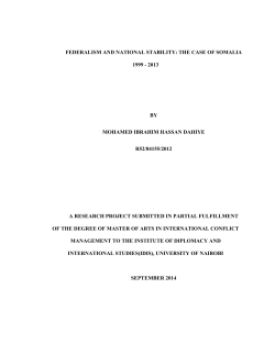 Federalism And National Stability: The Case Of