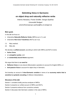 Delimiting Voice in Germanic: on object drop and naturally reflexive