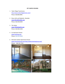 Off Campus Housing Openings Sp 2016