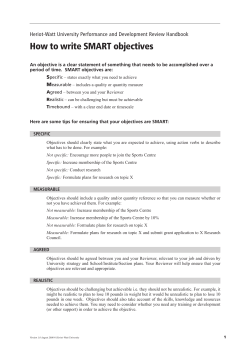 How to write SMART objectives