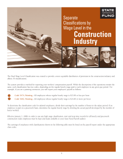 Classifications by Wage Level in the