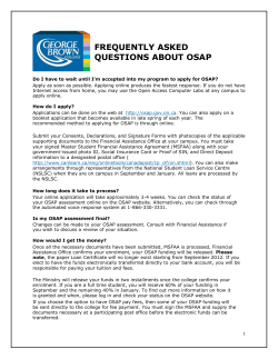 frequently asked questions about osap