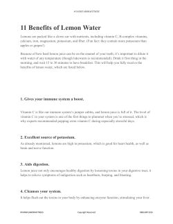 11 Benefits of Lemon Water