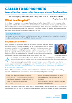 Called to be Prophets
