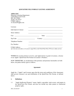 QUICKTIME FILE FORMAT LICENSE