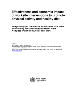 Effectiveness and economic impact of worksite interventions to