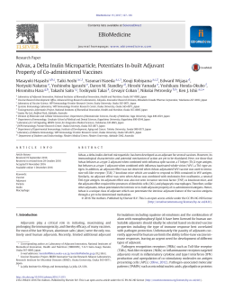 Advax, a Delta Inulin Microparticle, Potentiates In