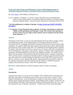 Factors that Affect Science and Mathematics Teachers