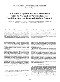 A Case of Acquired Factor X Deficiency with In Vivo and In