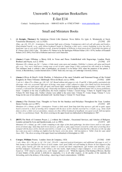 A Short List of Small Books