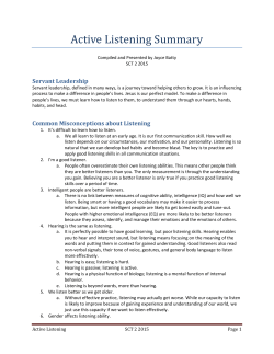 Active Listening Summary
