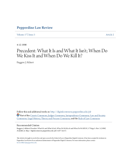Precedent: What It Is and What It Isn`t
