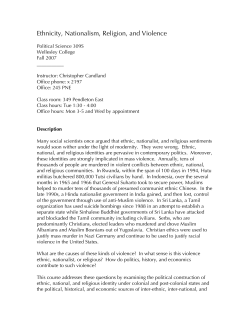 Ethnicity, Nationalism, Religion, and Violence