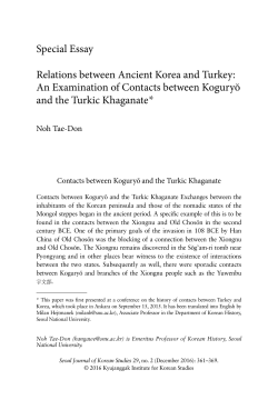 An Examination of Contacts between Koguryo˘ and the Turkic