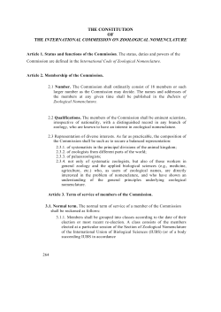 ICZN Constitution 1999 - International Commission on