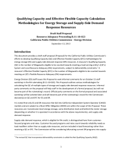 Qualifying Capacity and Effective Flexible Capacity Calculation