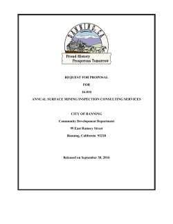 RFP 16-010 Annual Surface Mining Inspection