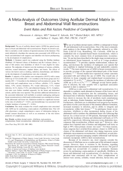 A Meta-Analysis of Outcomes Using Acellular Dermal Matrix in