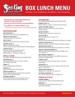 BOX LUNCH MENU