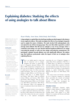 Explaining diabetes: Studying the effects of using analogies to talk