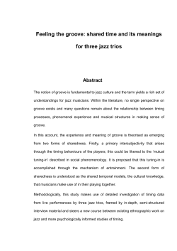 Groove: shared time and its meanings for jazz musicians