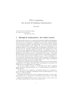 DNA computing: the arrival of biological mathematics