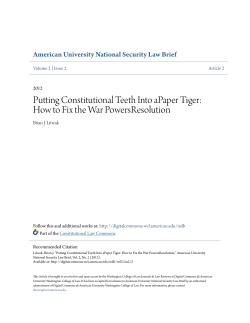 Putting Constitutional Teeth Into aPaper Tiger: How to Fix the War