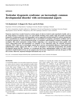 Testicular dysgenesis syndrome: an increasingly