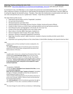 Timeline of the Gilded Age