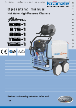 Operating manual Hot Water High-Pressure Cleaners