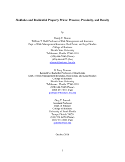 Sinkholes and Residential Property Prices