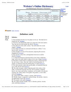 Dictionary - Definition of earth