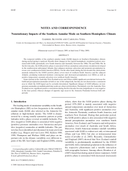 NOTES AND CORRESPONDENCE Nonstationary Impacts of the
