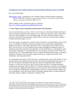 Counting the Costs: Southern Planters and the Problem