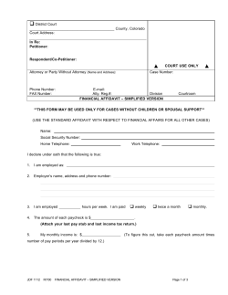 Simplified Financial Affidavit