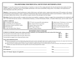 framework for principal retention determination