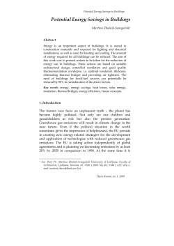 Potential Energy Savings in Buildings