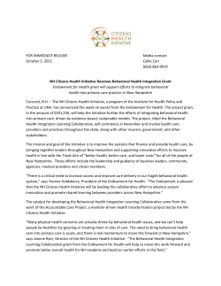 NH Citizens Health Initiative Receives Behavioral Health Integration